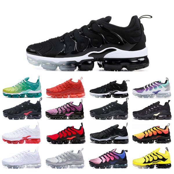 

plus running shoes mens womens triple white bumblebee core black dmp sunset blue fury zebra aurora green psychic pink lemon lime cool grey s, White;red
