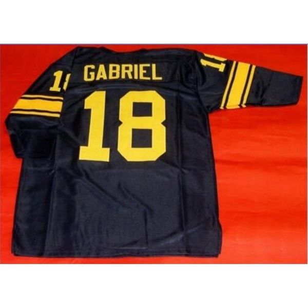 

custom 009 #18 roman gabriel custom 3/4 sleeve college jersey size s-5xl or custom any name or number jersey, Black