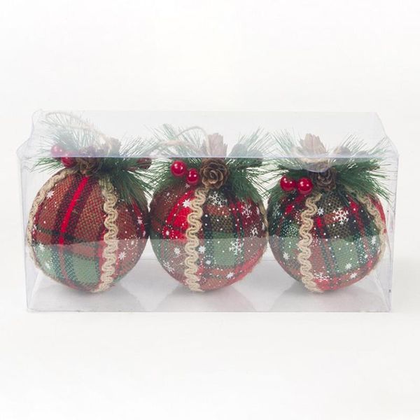 

3pcs christmas ball ornaments shatterproof tree lanyard hanging balls for home decoration pendant navidad party