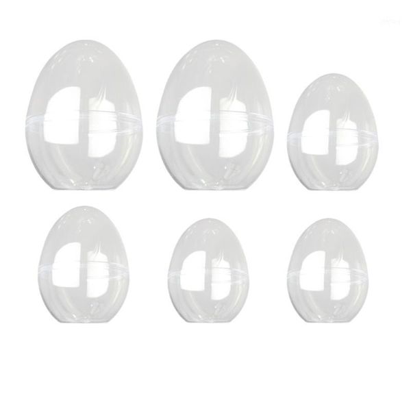 

6pcs high transparent flat bottom packaging box egg shell storage bottles & jars