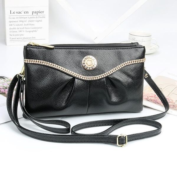 

evening bags fashion small leather shoulder bag for women brand diamond pleated designer double zipper split clutch handbag lady