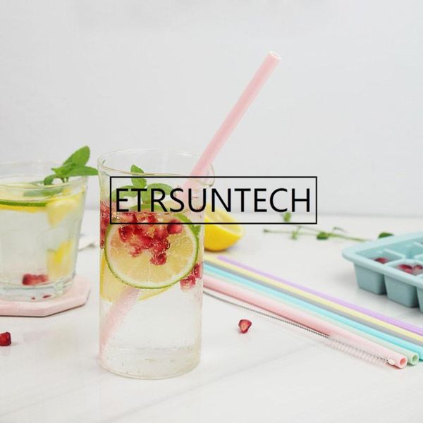 

drinking straws 50sets reusable silicone set long flexible with cleaning brushes for bar party
