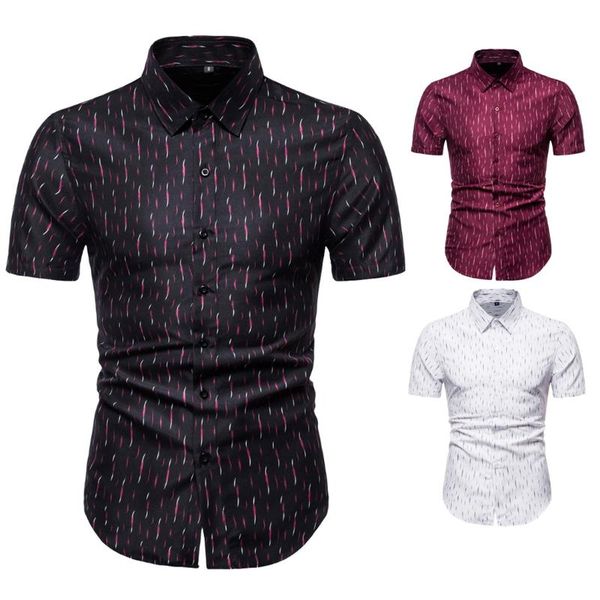 

men's casual shirts ys090 summer clothing large size short-sleeved shirt printed european short sleeve men, White;black