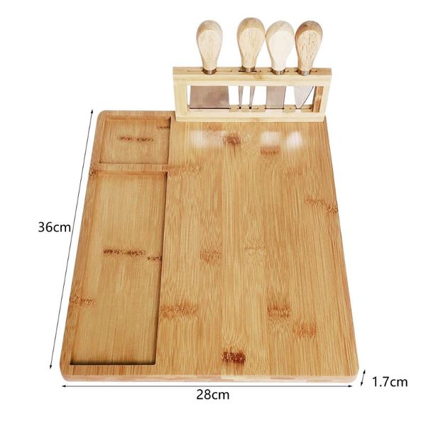 

mats & pads food board bamboo reusable cheese cooked platter cutting with steel knives kitchen utensil tools