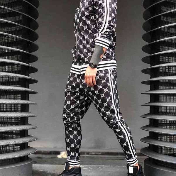 

new sportswear trend 3d printing fitness sweater slim zipper cardigan casual suit men, Gray