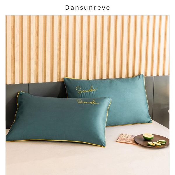 

pillow case dansunreve one piece pillowcase embroidered contemporary luxury el 100% cotton sateen multi colors 48x74cm cover 2021