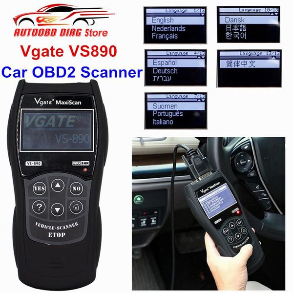 

code readers & scan tools universal diagnostic tool maxiscan vgate vs890 obd2 scanner multi-cars full can-bus multi-languages vs 890 reader