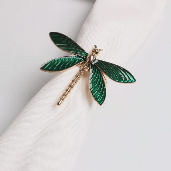 

napkin rings 6pcs fashion green dragonfly zinc alloy buckle drip oil insect ring holders decoration