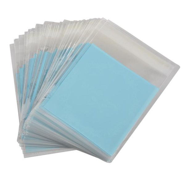 

gift wrap 100 pcs lovely cute bowknot opp self adhesive cookie bakery candy biscuit roasting treat diy plastic bag (blue)10*10cm