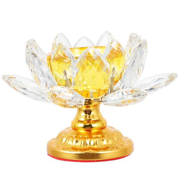 

candle holders crystal lotus flower holder buddhist candlestick temple pray stand big tealight feng shui home decoration