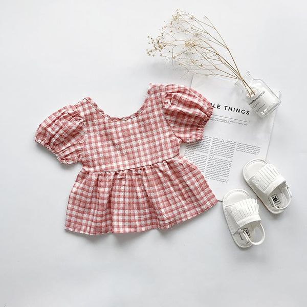 

summer baby girls' blouse children's short sleeve shirt shirts, White;black