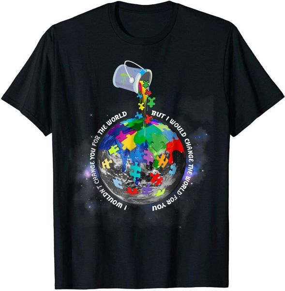 

i wouldn't change you for the world autism awareness t shirt size m-5xl, White;black