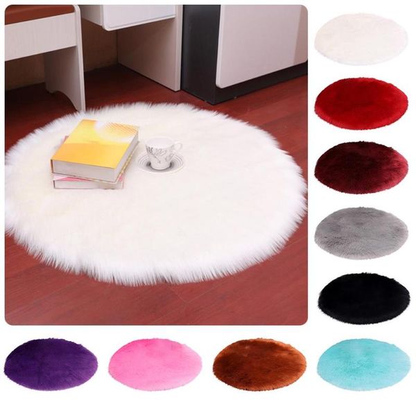 

soft luxury plush artificial sheepskin rug chair cover bedroom mat decorative wool warm hairy carpet seat covers washable round carpets