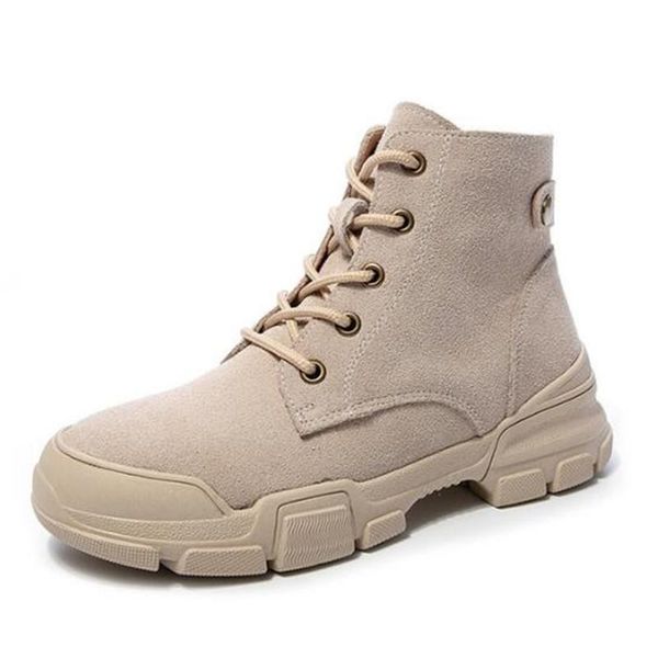 

boots 2021 autumn matte cowhide leather women shoes flat non-slip comfortable soft casual wild, Black