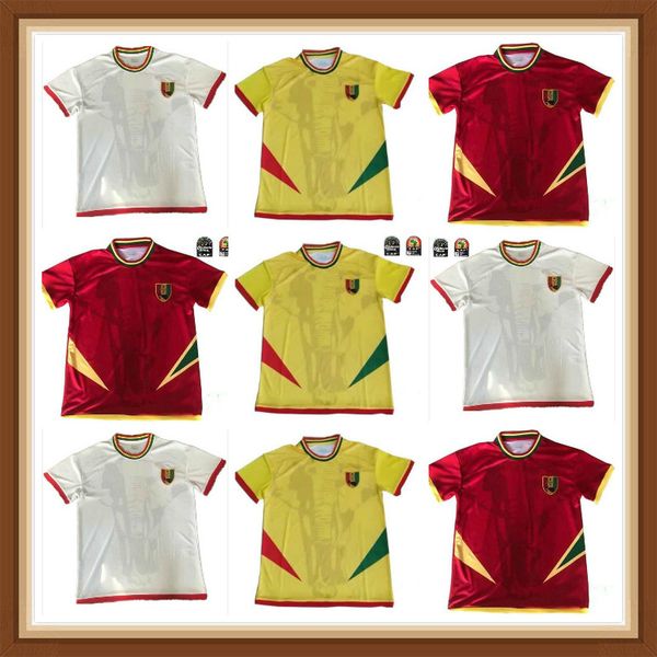 

africa cup 2021 2022 guinea soccer jerseys 21 22 keita issiaga sylla mohamed bayo amadou diawara mady camara home away third white red yello, Black;yellow