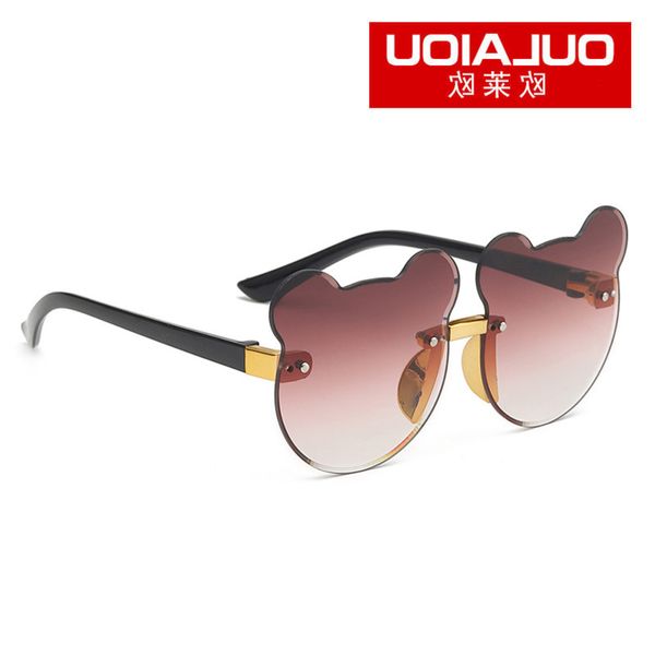 

sunglasses cartoon copying children's progressive ocean piece sunglasses cat ear rimless glasses, Blue