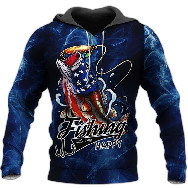 

men's hoodies & sweatshirts american bass fishing 3d all over printing clothing fashion casual sweatshirt for man and women, Black