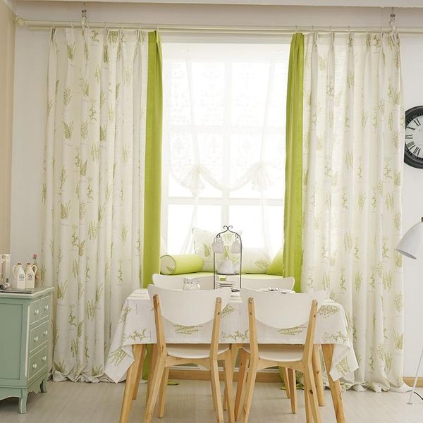 

pastoral american living room bedroom printing blackout curtains fordining bay window cushion tablecloth table runnercustom curtain & drapes