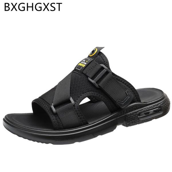 

slippers beach men summer designer slides luxury fashion brand shoes casual mens outdoor pantuflas, Black