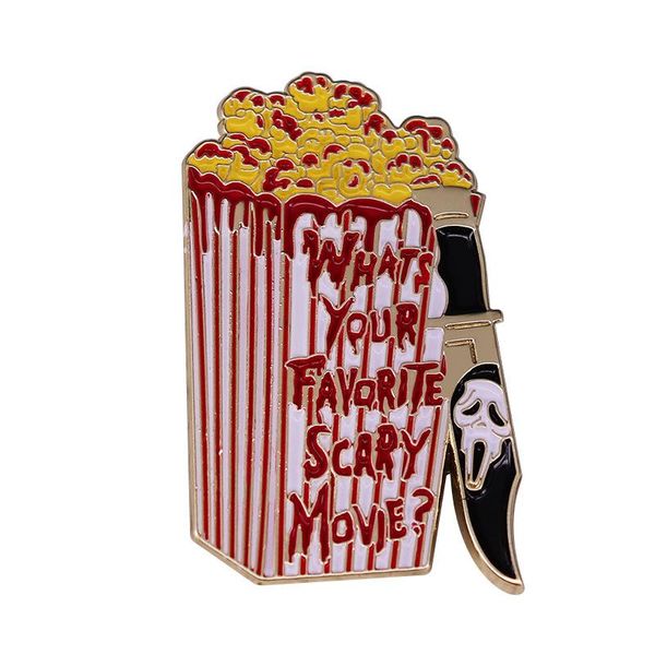 

pins, brooches what's your favorite scary movie popcorn enamel pin wes craven scream horror brooch ghost face killer badge halloween gi, Gray