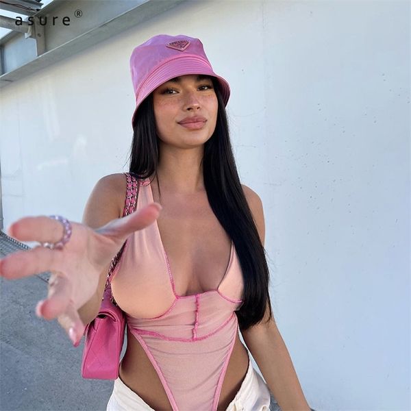 

traf sleeveless lingerie bodysuit bare back garment body cyber y2k women baddie clothing combishort k21k00669 210712, Black;white