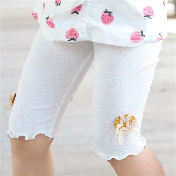 

baby girl knee length pants thin five pant girls summer children modal cotton bow all matches bottoms trouser kids clothes, Blue