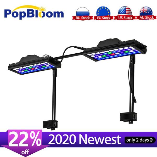 

aquariums lighting 2pcs popbloom led aquarium lamp reef with fish tank for coral marine light full spectrum turing30