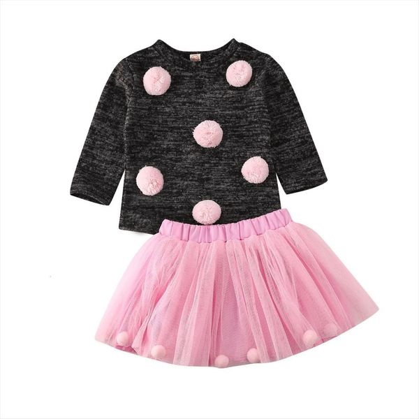 

fall autumn toddler baby girls winter clothes sweater tulle skirt dress ball outfits spring set, White