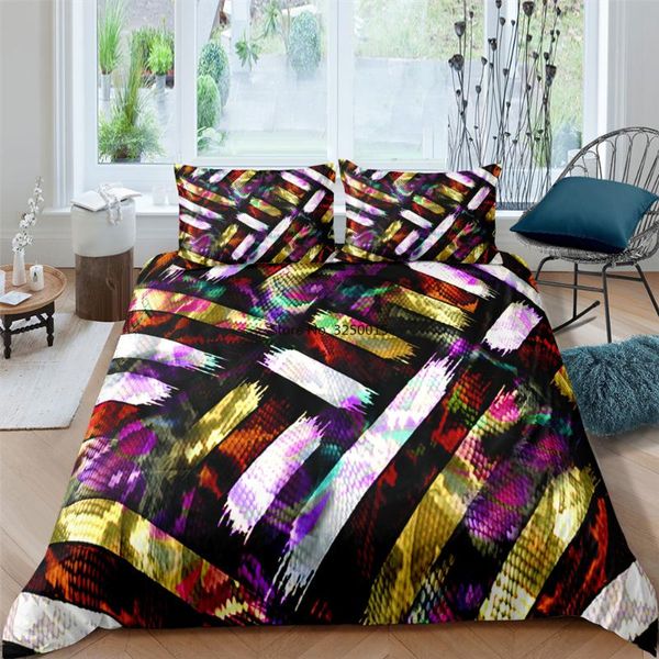 

bedding sets home decor 3d geometric patchwork pattern duvet cover for kids children adults bedroom quilt covers set with pillowcase