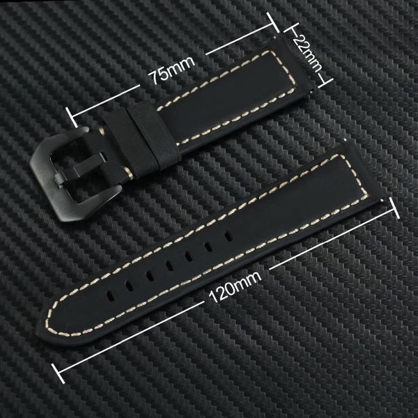 

watch bands fashion men women crazy horse leather strap 22mm 24mm width replacement accessories wristwatch black/brown/coffee