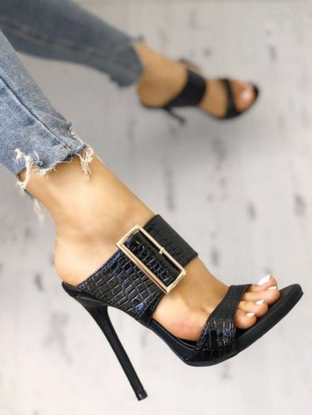 

sandal 2021 thin high-heeled shoes... sandals code toe women's shoes., Black