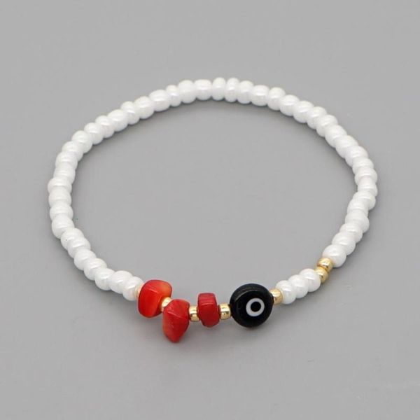 

summer shinus beach 2021 beaded bracelet lucky evil eye bracelets women jewellery braclet stretch jewelry gift for her pulseras, Golden;silver