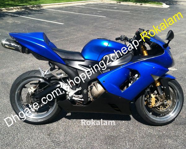 Kit de feiras para Kawasaki Ninja 2005 2006 ZX6R 05 06 ZX 6R 636 ZX-6R Azul Abs Abs Fairing de Motocicleta (Moldagem por Injeção)