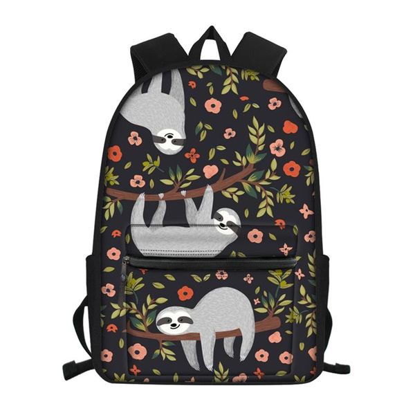 

school bags kawaii sloth print waterproof backpacks 2021 anti-thief fashion kids stylish mochila escolar menino