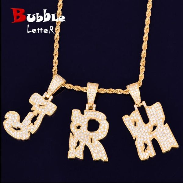 

pendant necklaces single copper coins hollow letters hip hop chain gold color bling zirconia men's jewelry, Silver