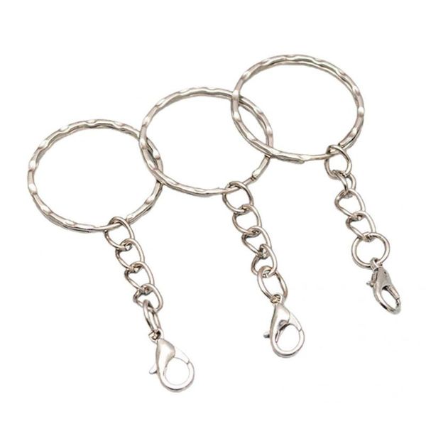 

hooks & rails durable 50pcs useful metal diy keychain rings split lobster clasp for bell