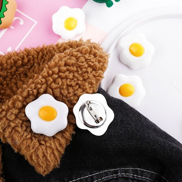 

LuU creative pouch egg brooch ins schoolbag clothes brooches accessories pendant cute versatile pendant bag pins pin badge female, Gray