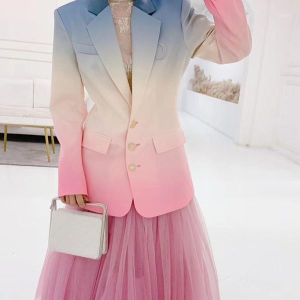 

women's suits & blazers casual embroidered blazer for women notched long sleeve hit color large size jackets female fashion clothing 20, White;black