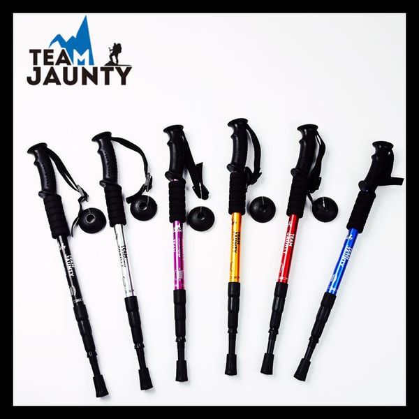 

trekking poles four section straight handle climbing stick for outdoor tourism -40