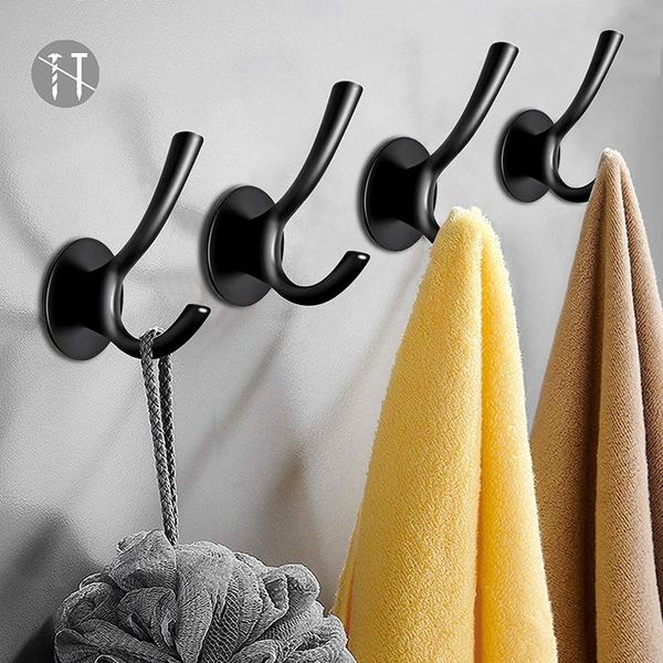 

hooks & rails adhesive hooks,self waterproof wall hangers without nails kitchen bathroom shower sticky 4 pcs
