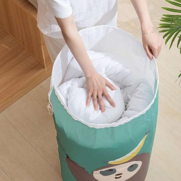 

storage bags 2 pieces of household goods travel clothes cylindrical quilt bag finishing wardrobe drawstring