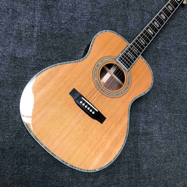 

custom solid cedar om body 45c acoustic guitar