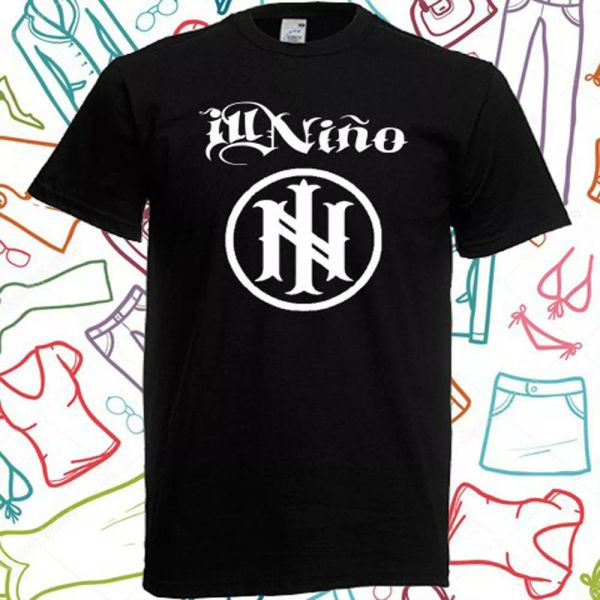 

ill nino logo men's black t-shirt size s to 3xl, White;black