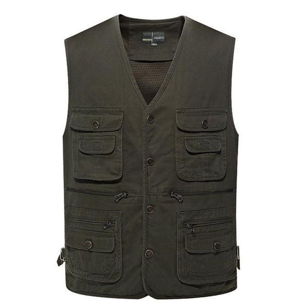 

men's vests 2021 summer thin vest for men casual multi pocket mesh pographer sleeveless waistcoat male jacket with 9 pockets, Black;white