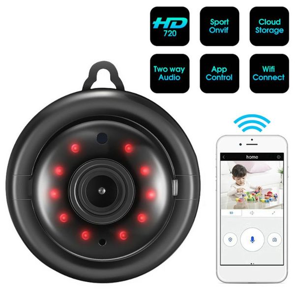

mini cameras camcorders wifi 720p ip camera wireless small cctv infrared night vision motion detection sd card slot audio app
