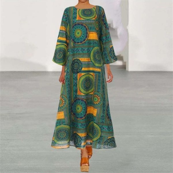 

women's dress autumn 2020 round neck loose decor sleeve long skirt, Black;gray