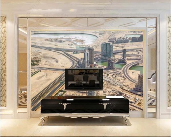 

wallpapers custom mural 3d po wallpaper dubai buildings skyscrapers rivers living room home decor for wall 3 d in rolls