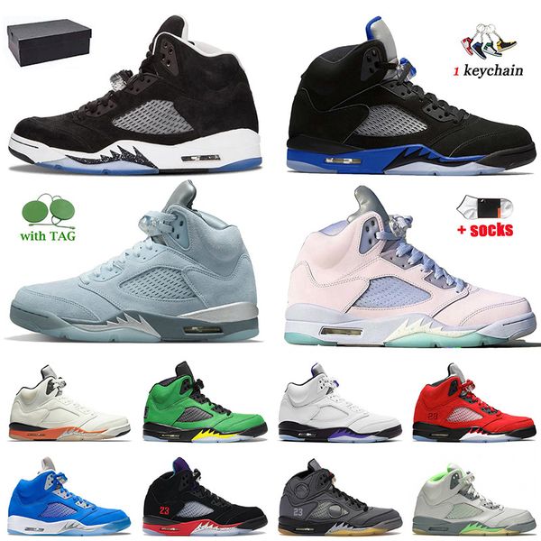 

2022 oreo racer blue mens women jumpman 5 basketball shoes 5s bluebird raging blue concord shattered backboard easter sail unc designer high