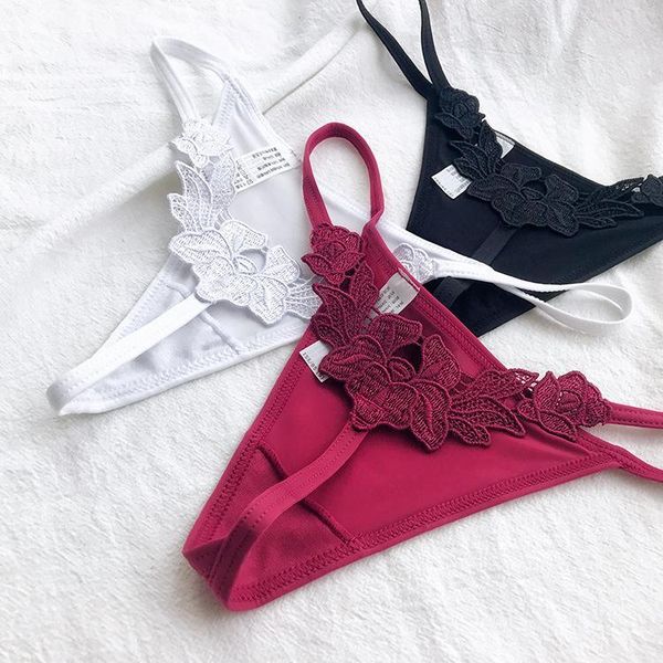 

women's panties bonjean g-string for women ultra thin low-waist 2021 summer underwear ladies intimates lace patchwork panty bj3783, Black;pink