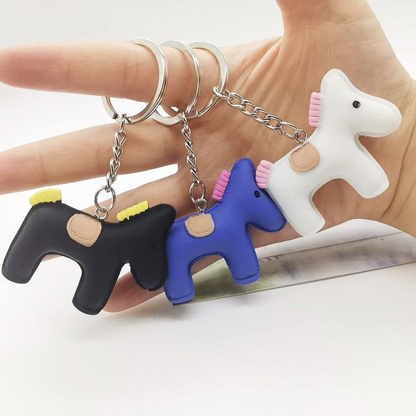 

2021 fashion keychain creative 3d pony key chain men and women lovers bag money immediately small pendant gifts, Silver